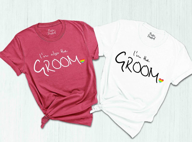 two t - shirts that say i'm not the groom and i'm