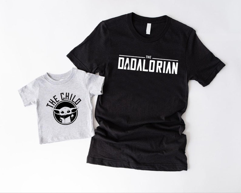 Dadalorion and Baby Yoda Shirt, Disney Dad Son T-shirt, Family Matching Shirts, Father's Day image 1