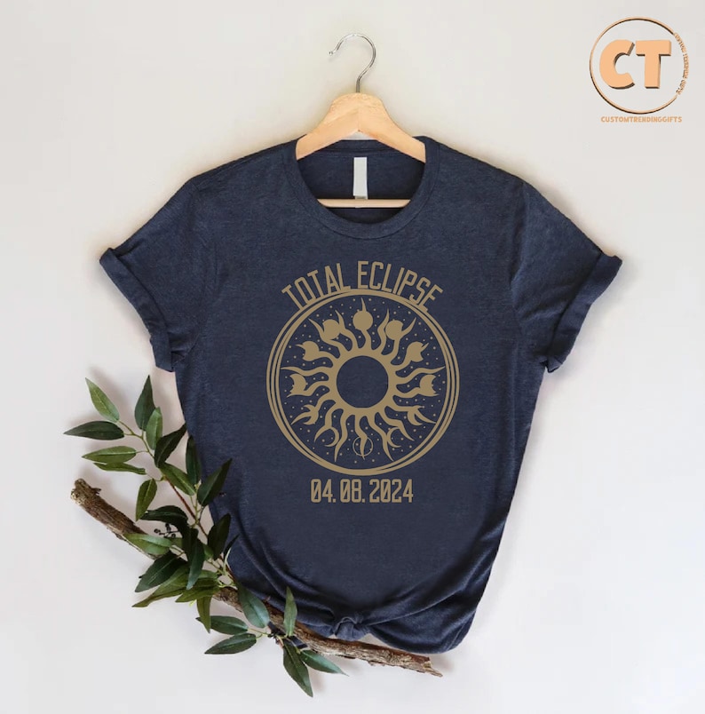 Total Eclipse April 8th 2024 Shirt, Boho Celestial Solar Eclipse Shirt, USA Solar Eclipse Souvenir Gift, Path Of Totality Astronomy Shirt image 3