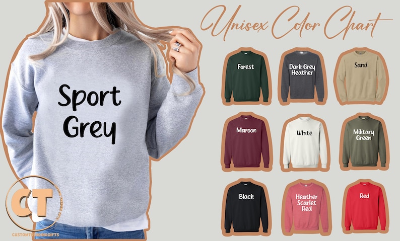 a woman wearing a sweatshirt with the words sport grey on it
