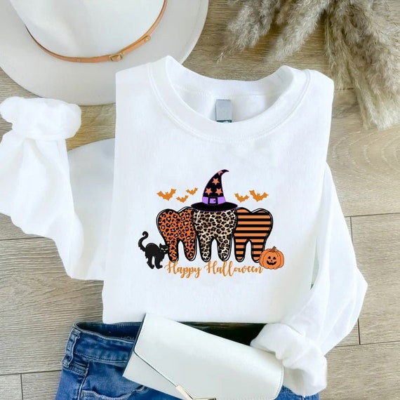 Halloween Teeth Sweatshirt, Halloween Dental Squad Shirt, Spooky Gift for Dentists, Happy Halloween Dentist Tee, Hygienist Halloween Costume