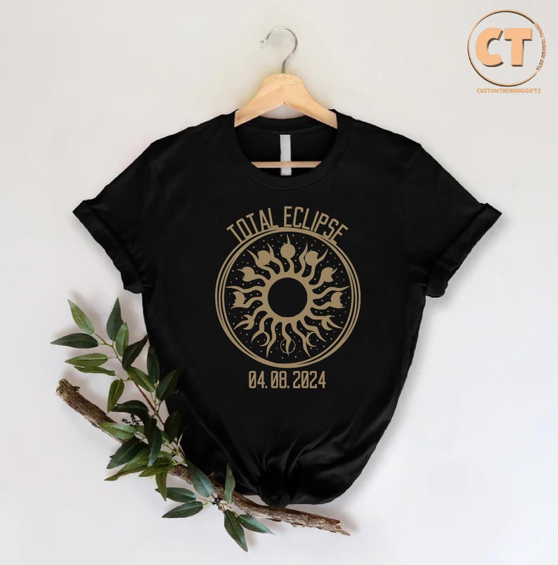 Total Eclipse April 8th 2024 Shirt, Boho Celestial Solar Eclipse Shirt, USA Solar Eclipse Souvenir Gift, Path Of Totality Astronomy Shirt image 4