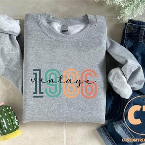 1986 Sweatshirt, Vintage 1986 Sweater, 40th Birthday Sweatshirt, Retro 1986 Birth Year Number Sweater,Forty Years Old Outfit,Turning 40 Gift image 6