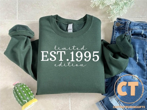 Vintage Est 1995 Sweatshirt, Limited Edition Sweater, 30th Birthday Party Sweatshirt, 30th Birthday Gift, Born In 1995 Sweater,Hello 30 Gift
