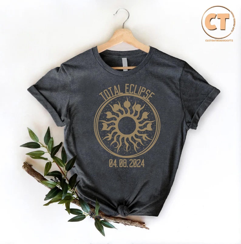 Total Eclipse April 8th 2024 Shirt, Boho Celestial Solar Eclipse Shirt, USA Solar Eclipse Souvenir Gift, Path Of Totality Astronomy Shirt image 1