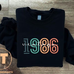 1986 Sweatshirt, Vintage 1986 Sweater, 40th Birthday Sweatshirt, Retro 1986 Birth Year Number Sweater,Forty Years Old Outfit,Turning 40 Gift image 5