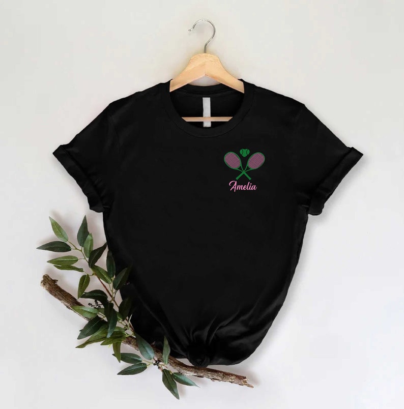 Custom Name Tennis Shirt, Personalized Tennis Player Gift, Tennis Coach Shirt, Tennis Team Shirt, Tennis Lover Clothing, Game Day Gift Shirt zdjęcie 3