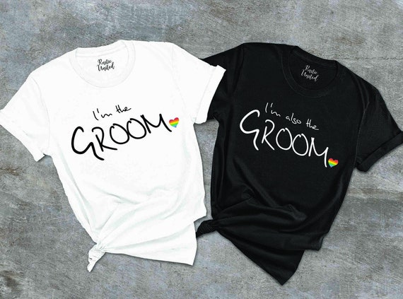 Gay Couples Wedding Shirt, LGBTQ Matching Grooms Shirt, Gay Pride Shirt, Love Is Love Tee, Gay Bachelor Party Shirt, Gift For Two Grooms