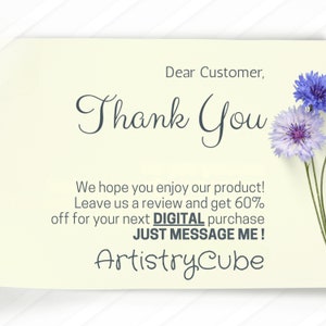 A thank you gift of 60% off your next DIGITAL ONLY purchase.  Just message me and ask for it.