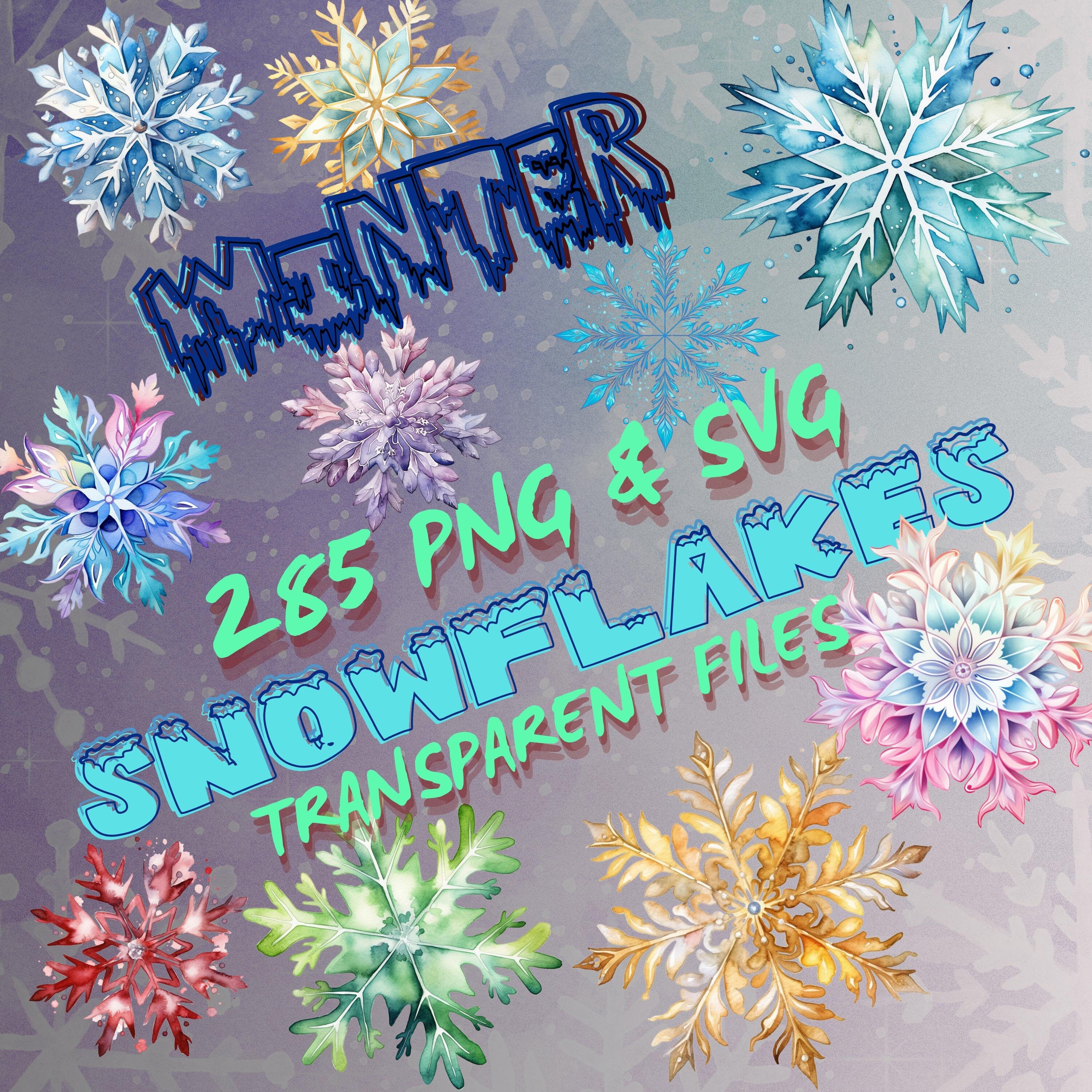 Minimalist Snowflake Winter Clipart, PNG & SVG Digital Snowflakes for ...