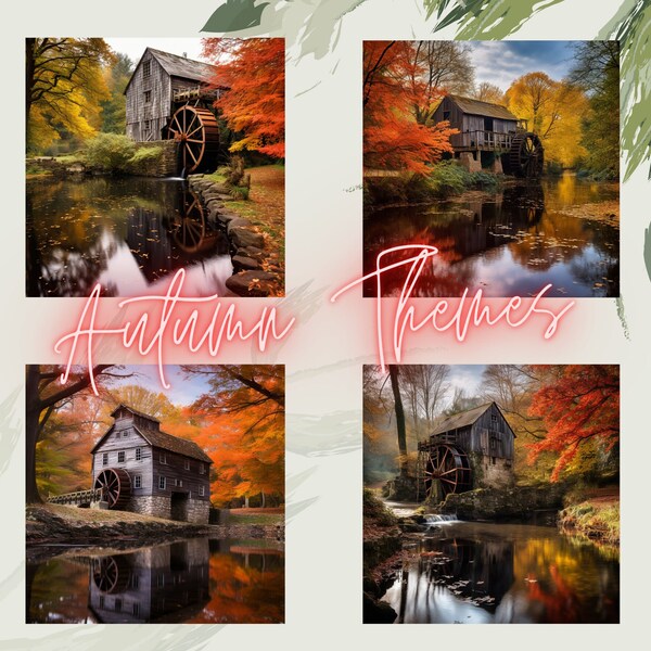 Old Scenic BARNS Rustic Fall / Autumn Scene, Peaceful CABINS & Abandoned Homesteads, Serene Woodland Retreat, Vintage Solitude Prints.