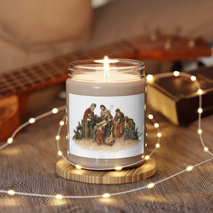 Nativity Christmas Candle, Holy Night Candle, Easter Nativity, Manger Scene Gift, Baby Jesus Candle, Christian, Religious Candle, Chr istmas