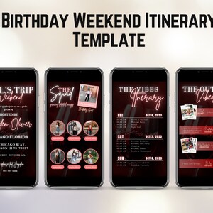 Digital Travel Itinerary, Itinerary Template, Travel Itineray, Birthday ...