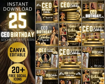 CEO Birthday Flyer, Birthday Girl, Birthday Template, Birthday Party, Birthday Invitation, Birthday Dinner, Birthday Bash, Birthday Invite