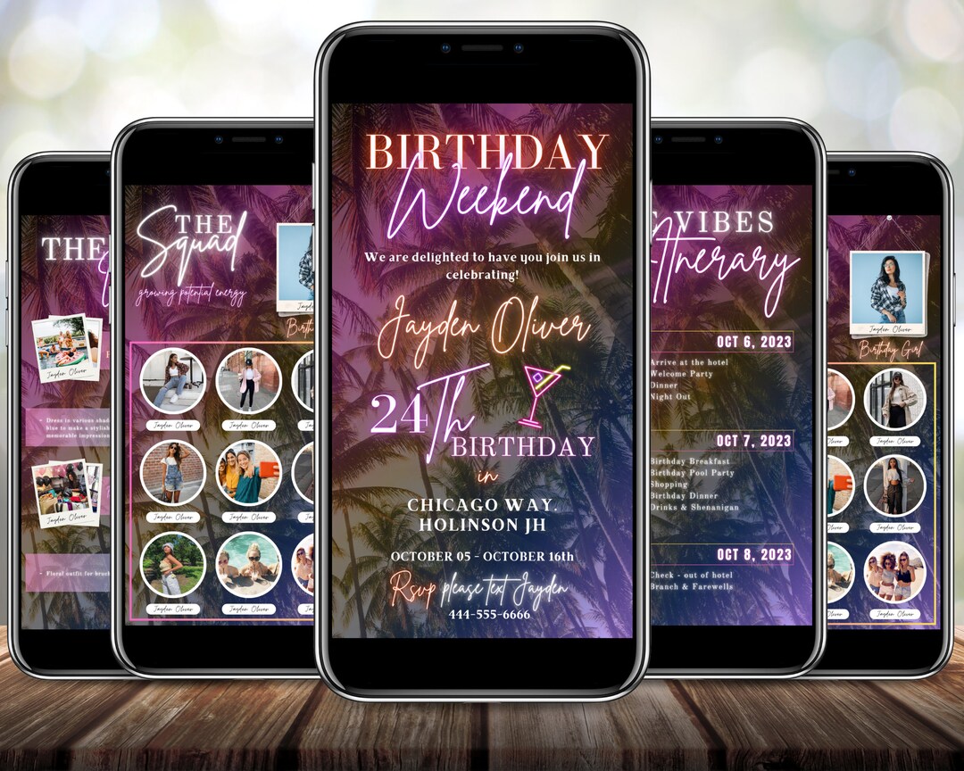 Digital Travel Itinerary, Itinerary Template, Travel Itineray, Birthday ...