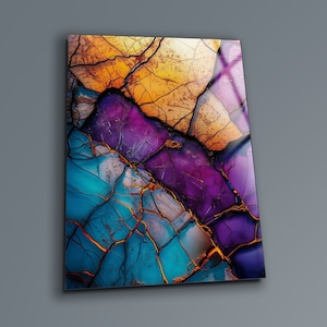 Abstract Wall Art , Colorful Wall Art , Tempered Glass Wall Art , Glass Printing , Large Glass Wall Art , Glass Art , Housewarming Gift