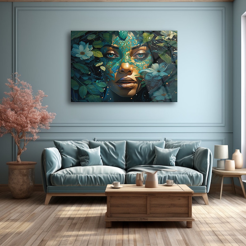 Woman Wall Art , Flower Wall Decor , Wall Art Woman , Woman Wall Decor