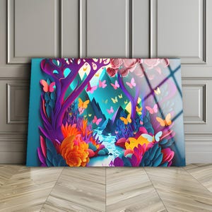 Abstract Nature Wall Decor , Colorful Wall Art , High Quality , Tempered Glass Art , Large Wall Art , Home Wall Decor , Office Wall Decor