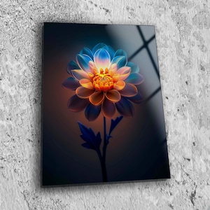 Kleurrijke bloemen muurkunst , levendige kleuren , gehard glas drukkunst , hoge kwaliteit , muurdecoratie , wanddecoratie , housewarming cadeau