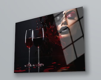 Wine Lover Tempered Glass Wall Art: Modern Home Decor