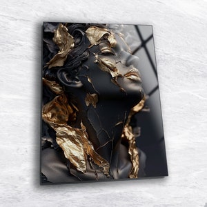 Abstract Woman Tempered Glass Wall Art: Modern Sculpture