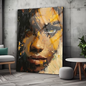 Woman Portrait Tempered Glass Wall Art: Modern Colorful Print