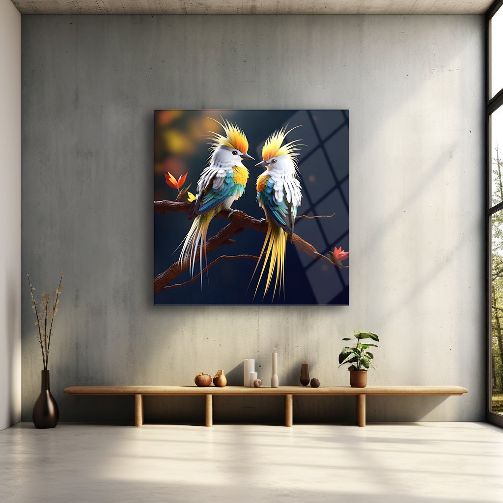 Colorful Birds Wall Art , Love Birds Wall Art , Animals Wall Art