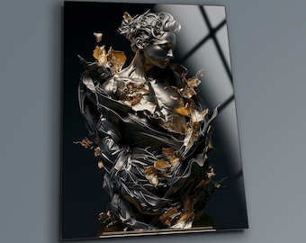 Abstract Sculpture Tempered Glass Wall Art: Modern Home Decor