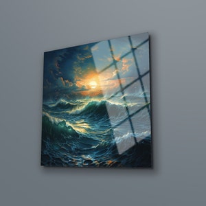 Ocean Wall Art , Sea Wall Decor , Wave Wall Art , High Quality , Tempered Glass Wall Art , Glass Printing , Vivid Colors , Birthday Gift