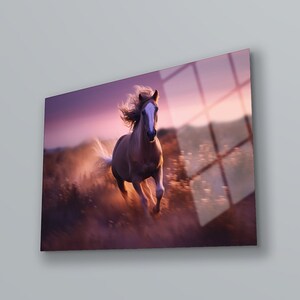 Glass Wall Art Horse , Nature Wall Decor, Animals Wall Art, Horse Gift, Tempered Glass Wall Art , Glass Printing