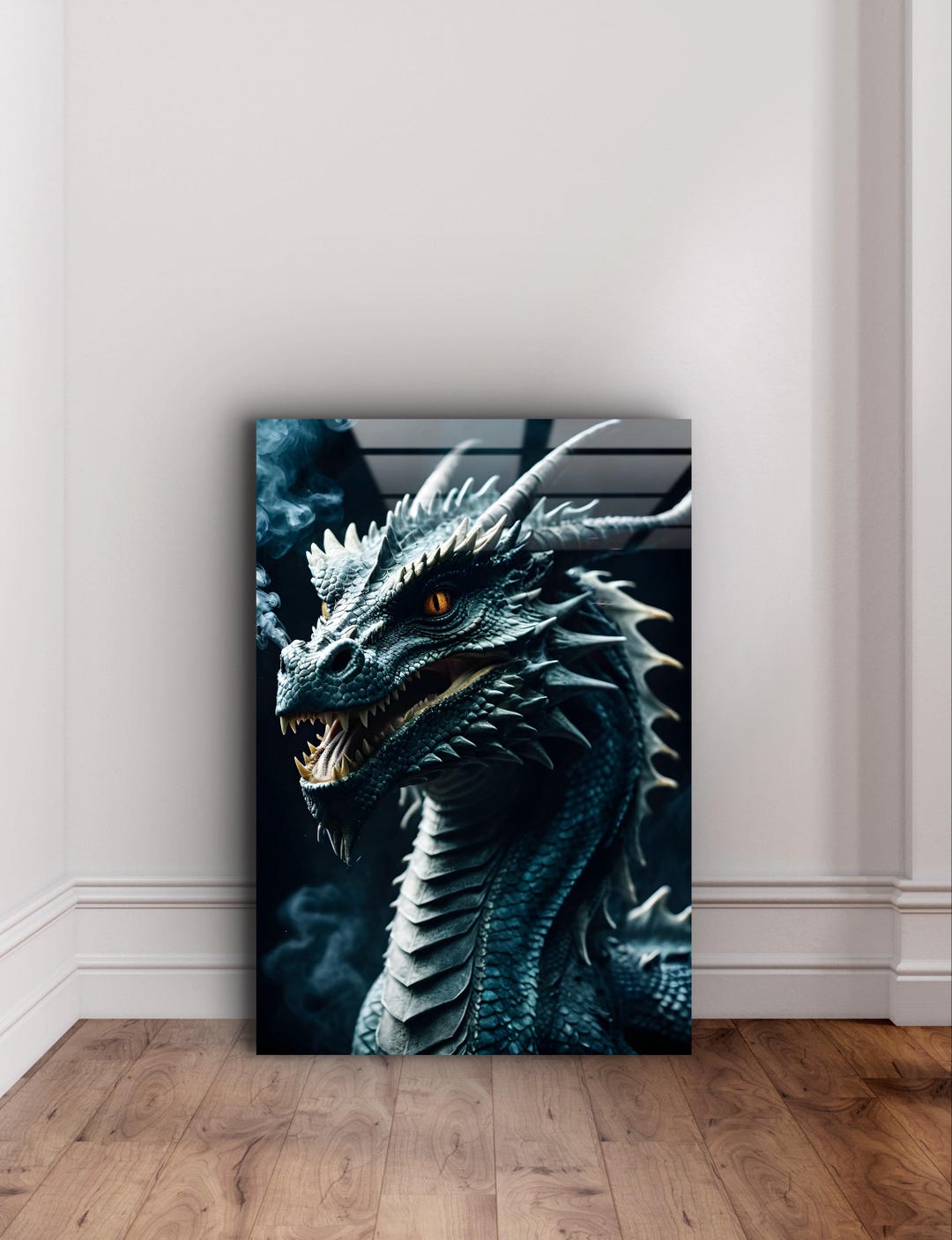Dragon Tempered Glass Wall Art – Modern Fantasy Home Decor - Etsy