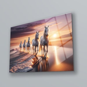 Glass Wall Art Horse , Horses Wall Decor, Animals Wall Art , Horse Gift , Tempered Glass Wall Art , Glass Printing , Glass Wall Art Large