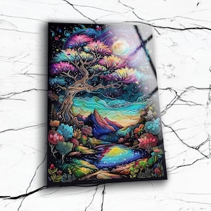 Colorful Nature Tempered Glass Wall Art: Vivid Home Decor