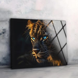 Tiger Tempered Glass Wall Art: Majestic Horizontal Decor