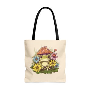 Frog bag,  Mushroom frog, Cottagecore frog, Satchel bag, Satchel, Totebag, Easter tote, Stash bag, Mens satchel, laptop tote, Satchel purse