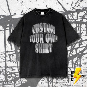 Individuell Dein Eigenes Shirt-Design, Vintage Shirt, Retro Anime Shirt, Grafik Anime Unisex Shirt, Übergroßes Acid Wash