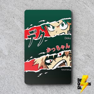 Pegatina de vinilo para tarjeta personalizada de anime, holográfica/no holográfica