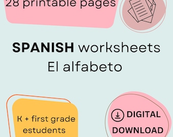 El alfabeto | Spanish worksheets for Kids |Easy Spanish | Spanish Homeschool | Learn Spanish for kids | Spanish alphabet