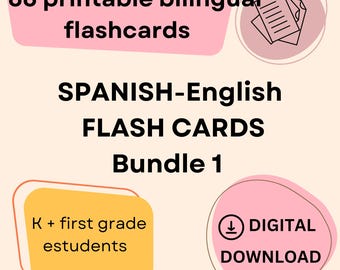 Bilingual English - Spanish Flashcards | Tarjetas didácticas | Spanish for children | Inglés para niños | Tarjetas bilingües
