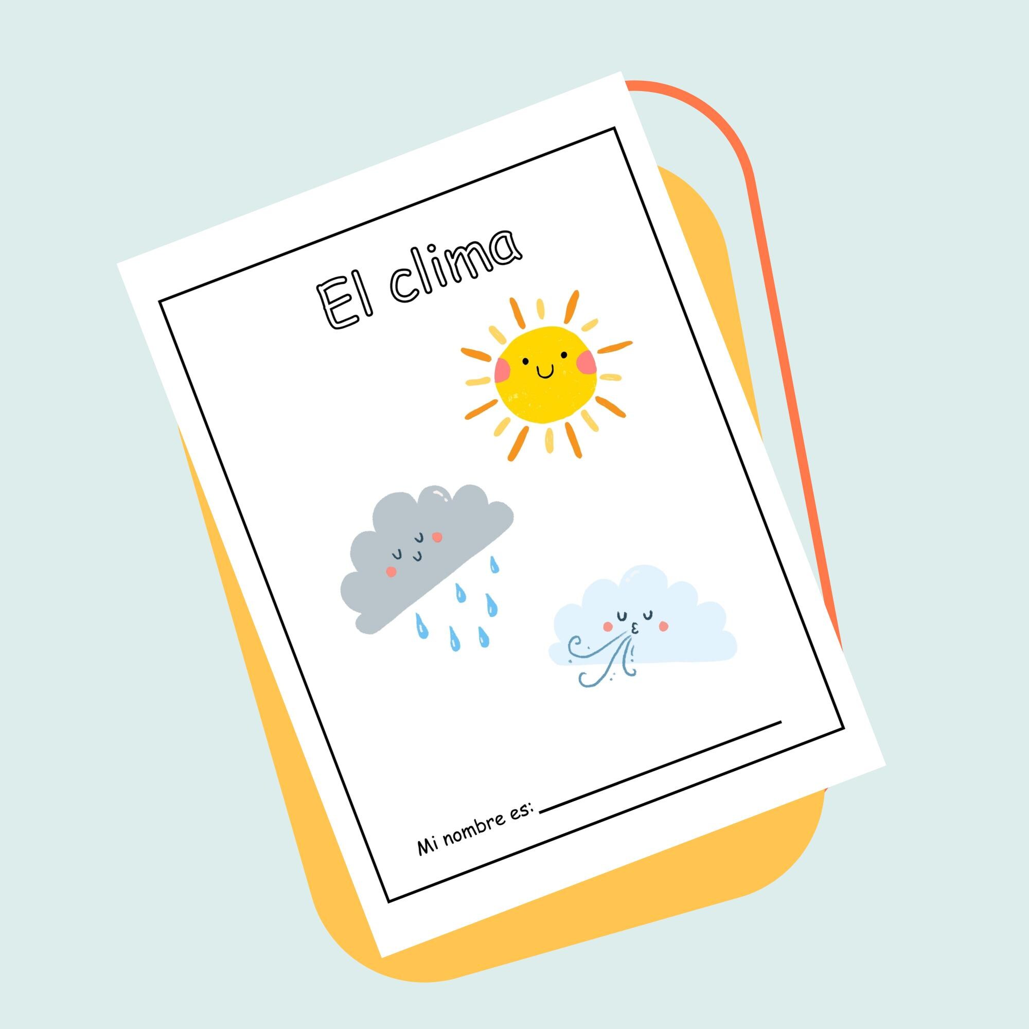 El Clima Worksheets | Spaninsh Worksheets | Spanish for Children | El ...