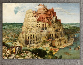 The Tower of Babel Canvas Wall Art Bible Narrative Artwork Pieter Bruegel The Elder's Masterpiece on Canvas Tower of Babel Print Poster