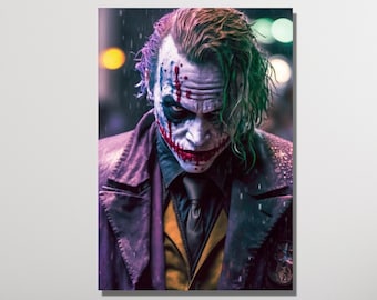 Joker Design Poster Art Canvas Print,Joker Wall Art Decor,Joker Posters,Movies Poster Prints,Gift for Joker Fans,Man Cave Wall Art Decor