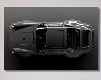 Gray Porsche 911 Carrera Poster Art Canvas Wall Art Print,Porsche Wall Art,Man Cave Wall Art Decor,Porsche Poster art Print,Gift for Him