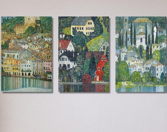 Set of 3 Gustav Klimt Canvas PosterArt , Set of Three Gustav Klimt Canvas Print Art,Set of 3 Gustav Klimt Poster Print Art,Modern Canvas Art