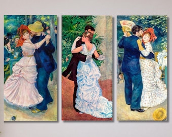 Set of 3 Pierre Auguste Renoir Three Dancing Couples Canvas Print