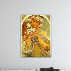 Alphonse Mucha Flower Girl Canvas Alphonse Mucha Wall Art Gift Of Home Wall Decor Mucha Printing Alphonse Mucha Paint Alphonse Mucha Poster