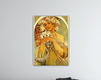 Alphonse Mucha Flower Girl Canvas Alphonse Mucha Wall Art Gift Of Home Wall Decor Mucha Printing Alphonse Mucha Paint Alphonse Mucha Poster