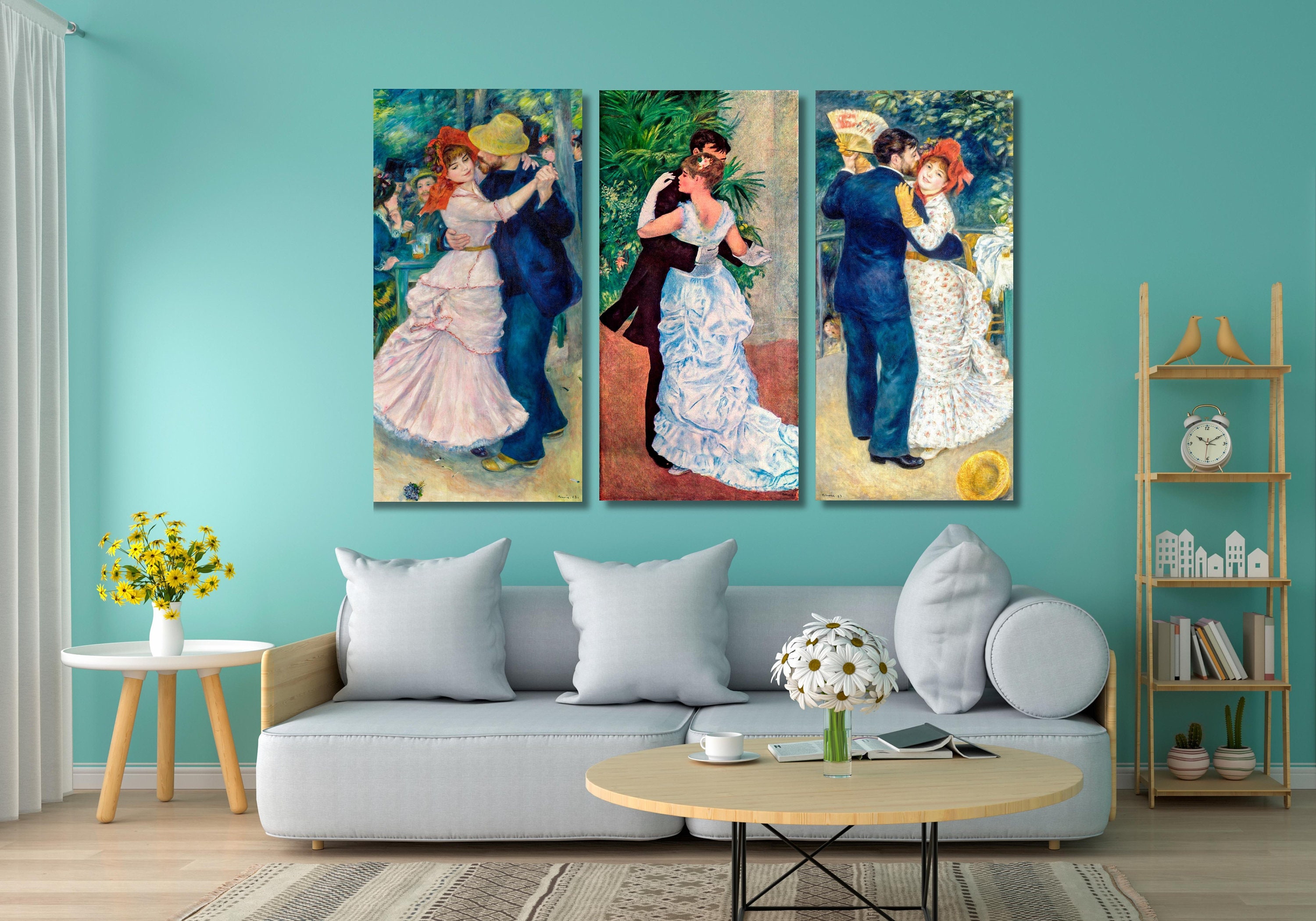Set of 3 Pierre Auguste Renoir Three Dancing Couples Canvas Print