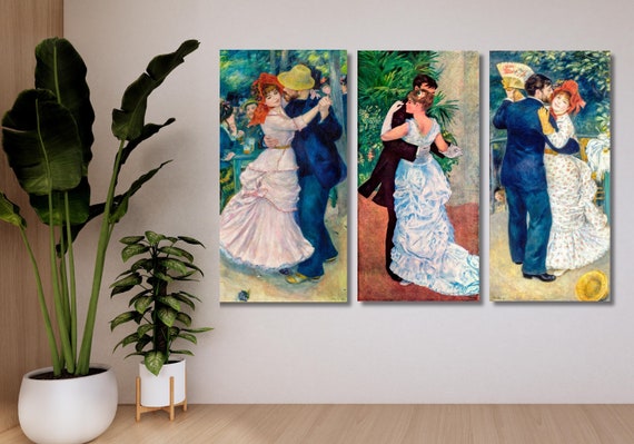 Set of 3 Pierre Auguste Renoir Three Dancing Couples Canvas Print