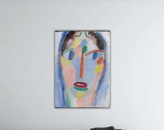 Alexej von Jawlensky Mystischer Kopf Kopf in Blau 1918 ポスター